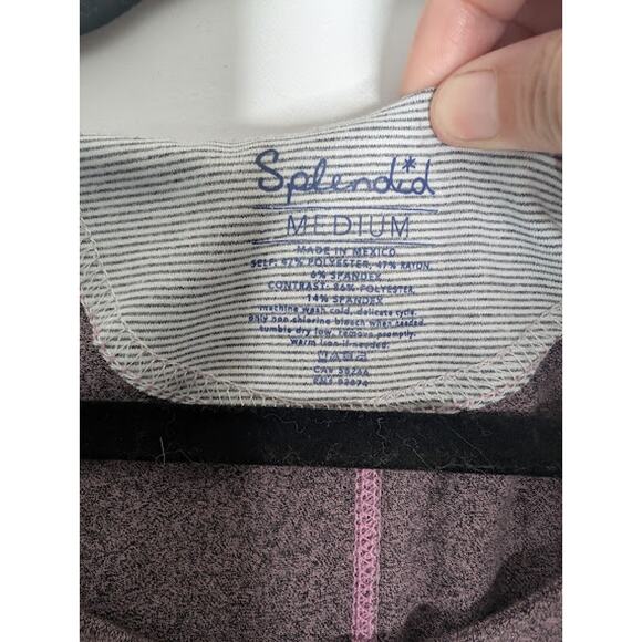 SPLENDID Purple light weight hoodie long sleeve stretch moisture Wicking Size M - Picture 5 of 10